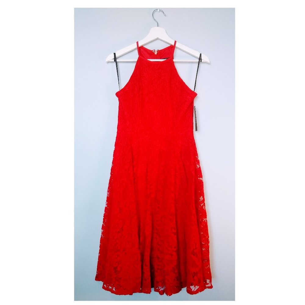 LULUS ENDLESSLY INFATUATED RED LACE MIDI DRESS - Picture 3 of 14